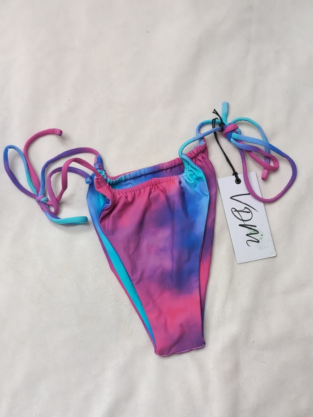 VDM The Label Tie-Dye String Bikini Bottom Adjustable Skimpy Coverage